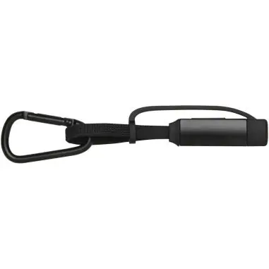 Cable de carga Algieba de 65 W, 3 en 1, de aluminio reciclado con mosquetón Ecológica Personalizada 6124497