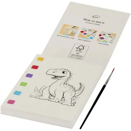 Set de cuaderno para colorear y rotuladores acuarelables Ecológico Personalizado 6106441