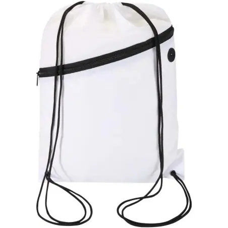 Bolsa con cordón Oriole de RPET con bolsillo frontal con cremallera, 5 l Ecológica Personalizada 6130145
