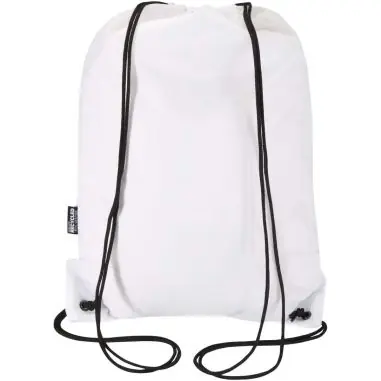 Bolsa con cordón Oriole de RPET con bolsillo frontal con cremallera, 5 l Ecológica Personalizada 6130145