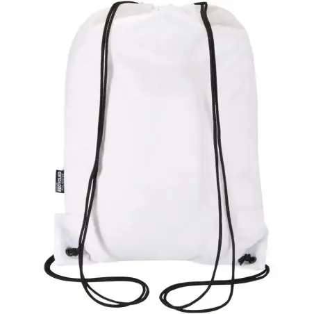 Bolsa con cordón Oriole de RPET con bolsillo frontal con cremallera, 5 l Ecológica Personalizada 6130145