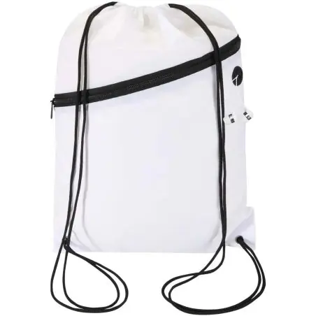 Bolsa con cordón Oriole de RPET con bolsillo frontal con cremallera, 5 l Ecológica Personalizada 6130145