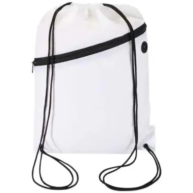 Bolsa con cordón Oriole de RPET con bolsillo frontal con cremallera, 5 l Ecológica Personalizada 6130145