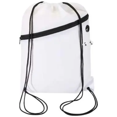 Bolsa con cordón Oriole de RPET con bolsillo frontal con cremallera, 5 l Ecológica Personalizada 6130145