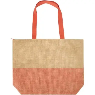 Bolso tote grande de papel de paja Rhythm con cremallera, 21 l Ecológica Personalizada 6130156