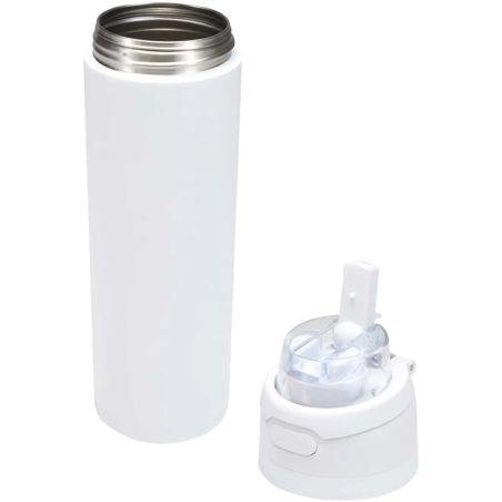 Botella Theron de 800 ml de acero reciclado con pajita