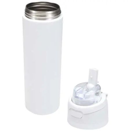 Botella Theron de 800 ml de acero reciclado con pajita