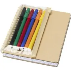 Set de cuaderno de tapa dura y rotuladores Squiggle B6 Ecológico Personalizado 6107330