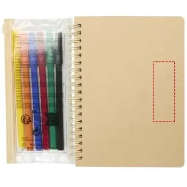 Set de cuaderno de tapa dura y rotuladores Squiggle B6 Ecológico Personalizado 6107330
