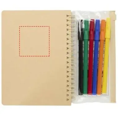 Set de cuaderno de tapa dura y rotuladores Squiggle B6 Ecológico Personalizado 6107330