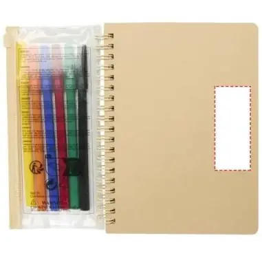 Set de cuaderno de tapa dura y rotuladores Squiggle B6 Ecológico Personalizado 6107330
