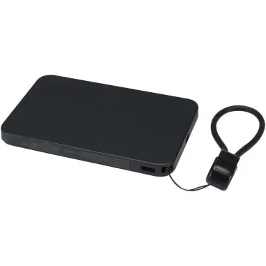 Batería externa magnética SMART de 5000 mAh fabricada con plástico reciclado y con cordón Ecológica Personalizada 6124529