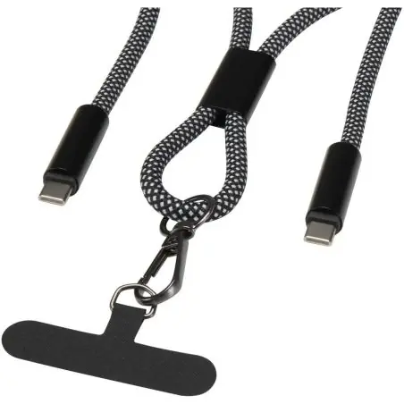 Cable de carga SMART de 65 W de RPET con cordón Ecológica Personalizada 6124530