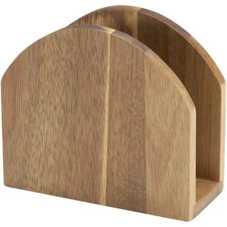 Servilletero de madera de acacia FSC de 6,4 x 14,5 x 12,8 cm