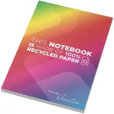 Cuaderno Novella Austen, tamaño A5, tapa blanda y papel reciclado - 100 hojas rayadas Ecológico Personalizado 6210910