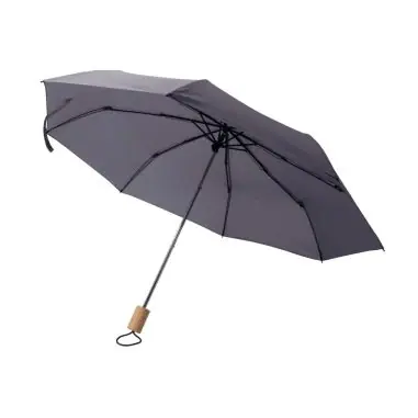 Paraguas plegable rPET pongee 8 paneles mango roble