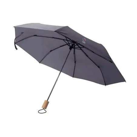 Paraguas plegable rPET pongee 8 paneles mango roble