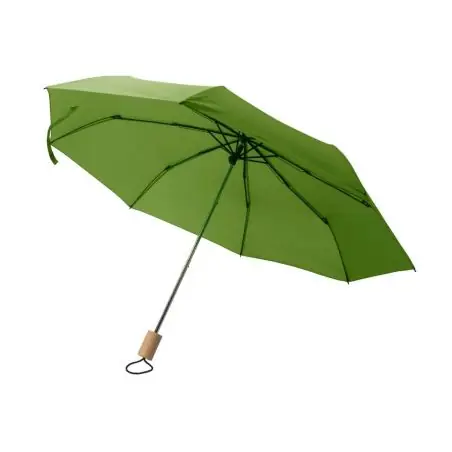 Paraguas plegable rPET pongee 8 paneles mango roble