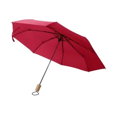 Paraguas plegable rPET pongee 8 paneles mango roble