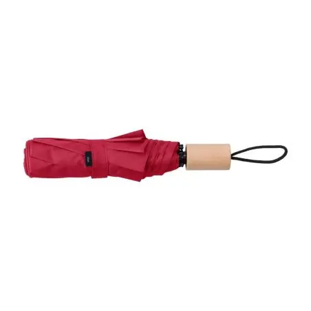 Paraguas plegable rPET pongee 8 paneles mango roble