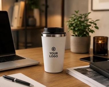 Taza acero inoxidable tapa PP 350 ml