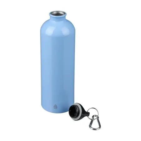 Bidón acero reciclado 750 ml con mosquetón