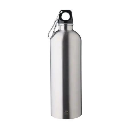 Bidón acero reciclado 750 ml con mosquetón