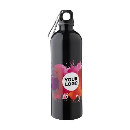 Bidón acero reciclado 750 ml con mosquetón