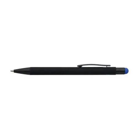 Bolígrafo aluminio reciclado caucho negro puntero