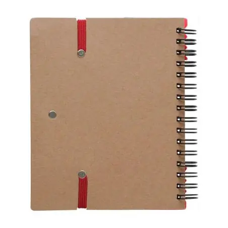 Libreta reciclada espiral con adhesivos y regla