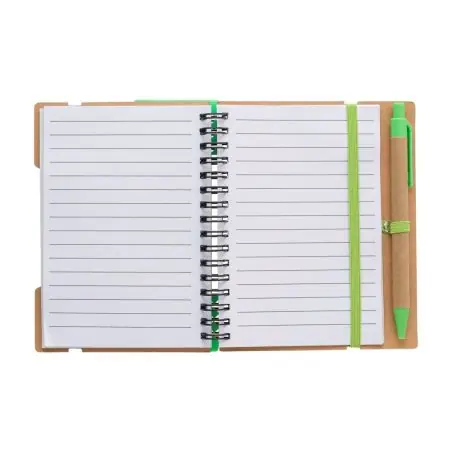 Libreta reciclada espiral con adhesivos y regla