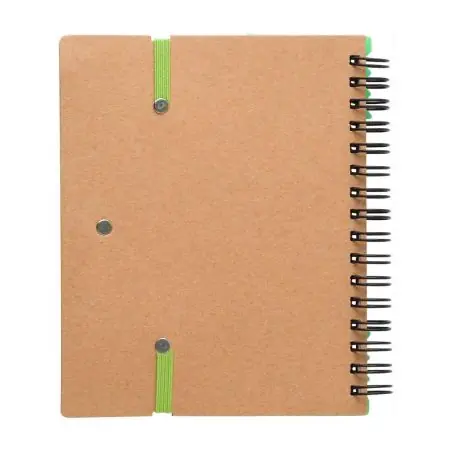 Libreta reciclada espiral con adhesivos y regla