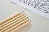 Set 6 lápices cortos madera tilo caja cartón coloreado - Imagen 9