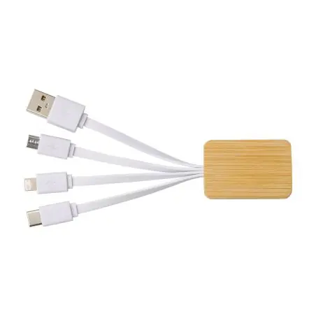 Set de cables de bambú 3 en 1