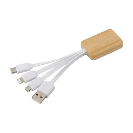 Set de cables de bambú 3 en 1