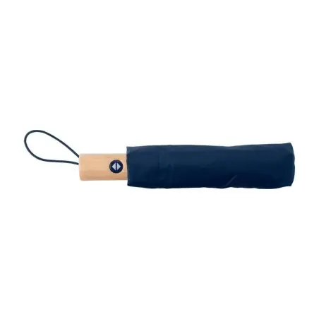 Paraguas plegable rPET automático mango bambú velcro