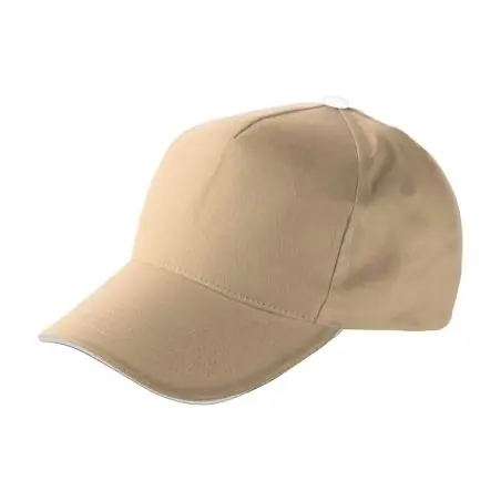 Gorra algodón twill 5 paneles visera sándwich velcro
