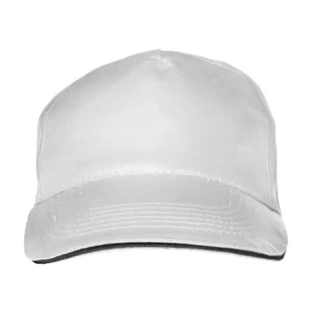 Gorra algodón twill 5 paneles visera sándwich velcro