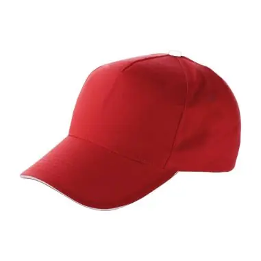 Gorra algodón twill 5 paneles visera sándwich velcro