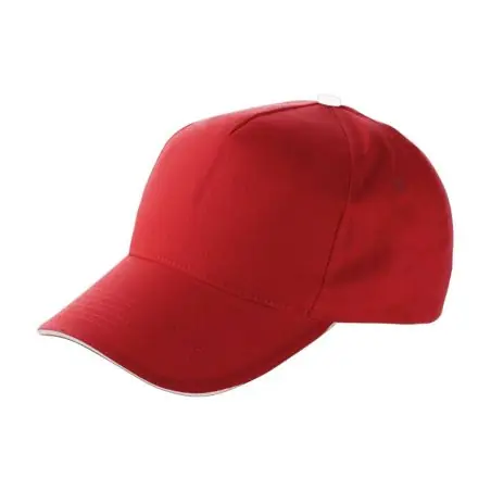 Gorra algodón twill 5 paneles visera sándwich velcro