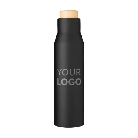 Botella termo acero 500 ml tapón símil bambú