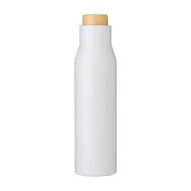 Botella termo acero 500 ml tapón símil bambú