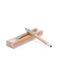 Bolígrafo Sostenible de Bambú para Personalizar con Puntero para Móvil