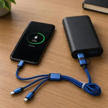 Cable nailon USB y USB-C en caja cartón