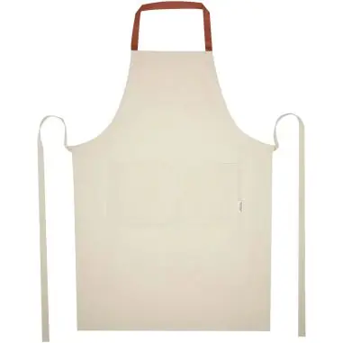 Delantal algodón reciclado 200 g/m2 lazada contraste