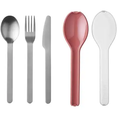 Set cubiertos acero inox soporte compacto