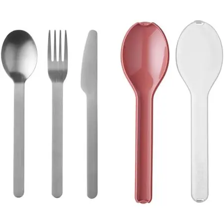 Set cubiertos acero inox soporte compacto