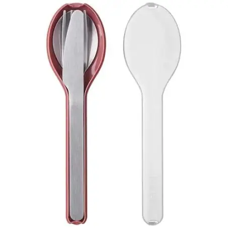 Set cubiertos acero inox soporte compacto