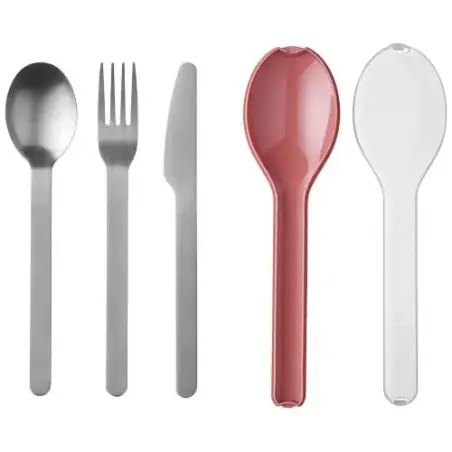 Set cubiertos acero inox soporte compacto