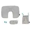 Set viaje cojín cervical antifaz tapones bolsa cian - Imagen 9